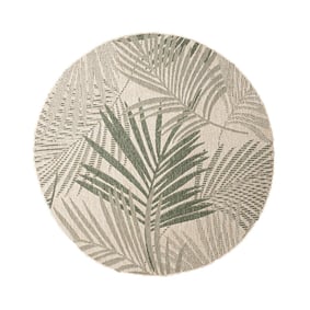 Tapis d'extérieur rond - Tiga Palm Vert - sfeer