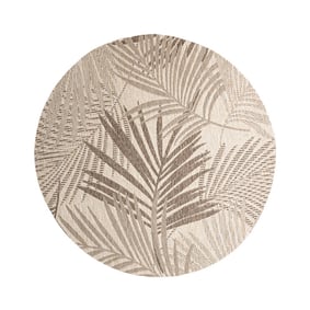 Tapis rond d'extérieur vintage - Tiga Palm Taupe - product