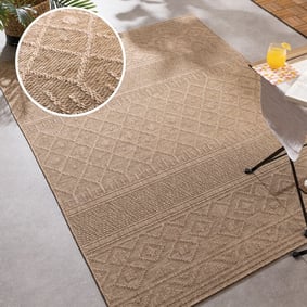 Tapis en sisal - Dunes Geo Marron