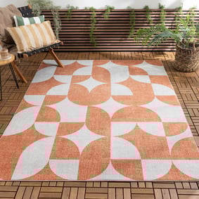 Tapis d'extérieur - Groovy Tiles Terracotta
