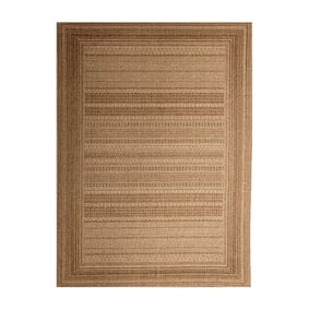 Tapis d'extérieur en jute - Mavi Stripes Crème/Marron - product