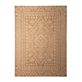 Tapis d'extérieur en jute - Mavi Medaillon Marron/Crème - product