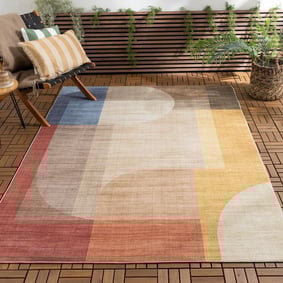 Tapis d'extérieur - Groovy Shapes Multicolore