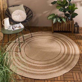 Tapis durable - Mavi Border Crème/Marron