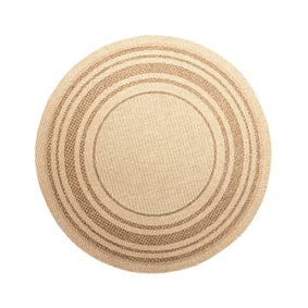 Tapis d'extérieur en jute rond - Mavi Border Crème/Marron - sfeer