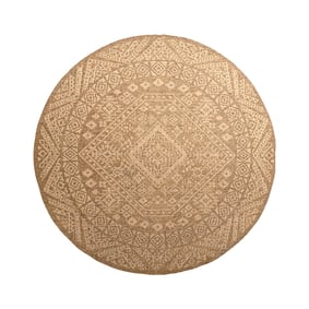 Tapis d'extérieur en jute rond - Mavi Medallion Marron/Crème - sfeer