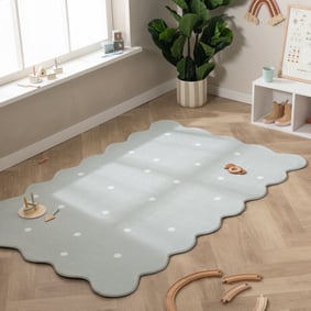 Tapis lavable - Cloudy Stippen Menthe