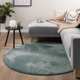 Tapis rond à poils courts - Cozy Vert