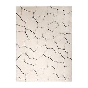 Tapis moderne intérieur et extérieur - Yune Stone Crème/Noir - product