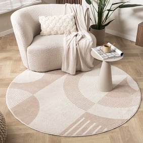 Tapis rétro intérieur et extérieur - Aurora Shapes Beige