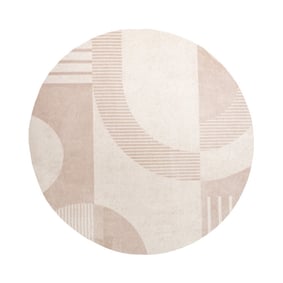 Tapis rétro intérieur et extérieur - Aurora Shapes Beige - product