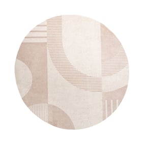 Tapis japandi rond - Aurora Shapes Beige - sfeer