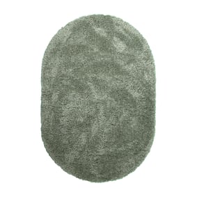 Tapis shaggy ovale - Blaze Vert - sfeer