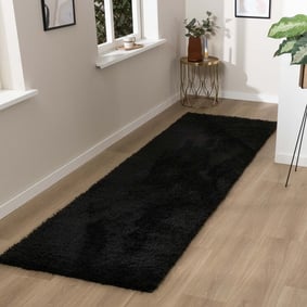Tapis en laine lavable - Blaze Noir