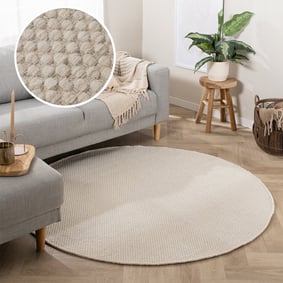 Tapis en laine rond - Bliss Crème