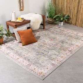 Tapis ovale à poils longs - Santo Flora Vert Olive