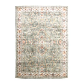 Tapis ovale à poils longs - Santo Flora Vert Olive - product