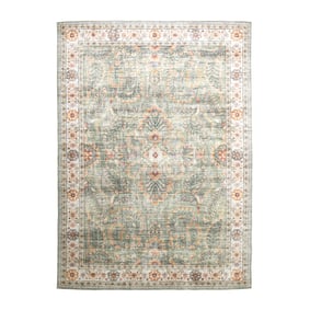 Tapis d'extérieur vintage - Santo Flora Vert Olive - sfeer
