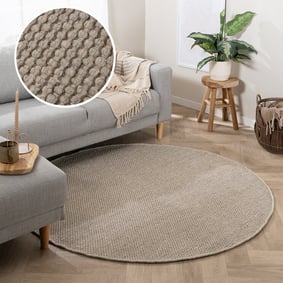 Tapis en laine rond - Bliss Beige/Marron