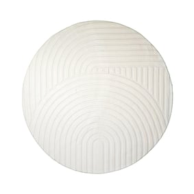 Tapis scandinave rond - Charm Curves Blanc - sfeer
