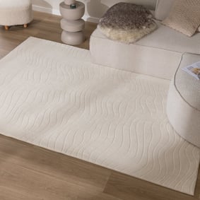 Tapis moderne intérieur et extérieur - Charm Waves Blanc