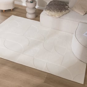 Tapis moderne intérieur et extérieur - Charm Circles Blanc