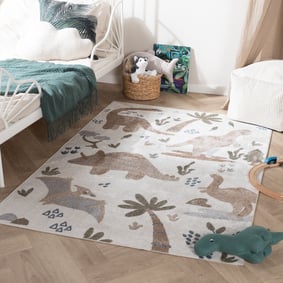 Tapis lavable pour enfant - Mace Dino Crème