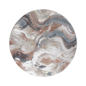 Tapis rond abstrait - Xavier Wave Bleu/Rouge - sfeer