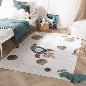 Tapis pour enfants lavable - Mace Rocket Crème