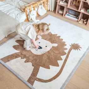 Tapis lavable pour enfant - Simba Lion Marron
