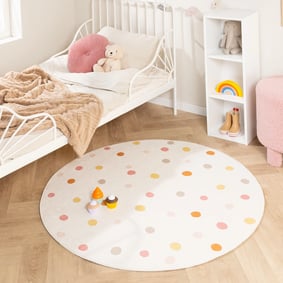 Tapis rond lavable pour enfant - Evi Confetti Multicolore