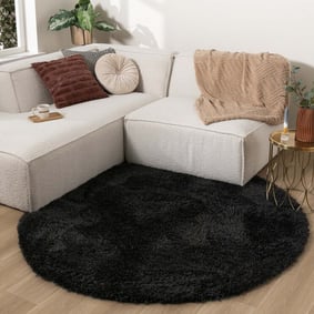 Tapis shaggy ovale - Blaze Noir