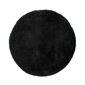 Tapis shaggy rond - Blaze Noir - sfeer