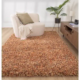 Tapis en laine à poils longs - Elin Rouge/Terracotta
