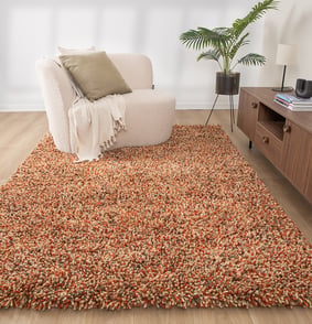 Tapis en laine à poils longs - Elin Rouge/Terracotta