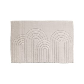 Tapis d'extérieur rond à fleurs - Cassie Arches Taupe