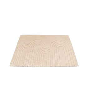 Tapis d'extérieur rond à fleurs - Cassie Arches Beige - product