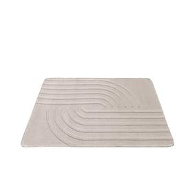 Tapis d'extérieur rond à fleurs - Cassie Curves Taupe - product