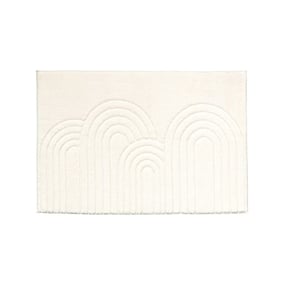 Tapis d'extérieur rond à fleurs - Cassie Arches Blanc