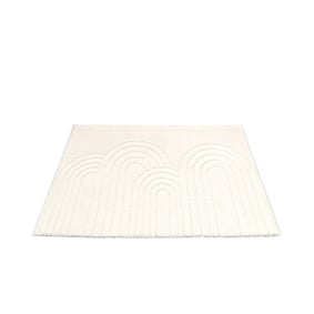 Tapis d'extérieur rond à fleurs - Cassie Arches Blanc - product