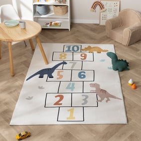 Tapis d'extérieur à fleurs - Ruby Dino Crème