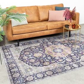 Tapis vintage - Imagine Medaillon Bleu