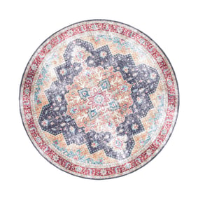 Tapis rond vintage - Azara Bleu/Rouge - sfeer