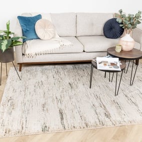 Tapis à poils longs - Blend Crème/Bleu