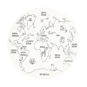 Tapis à fleurs - Globe Crème - product