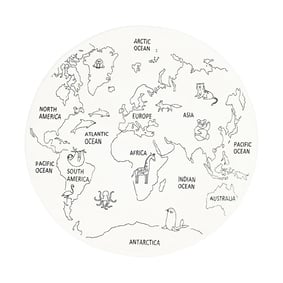 Tapis enfant rond - Globe Crème - sfeer
