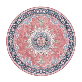 Tapis rond vintage - Lily Medallion Rouge/Rose - sfeer
