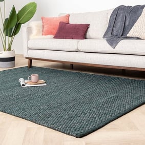 Tapis en laine - Brilliant Bleu/Vert