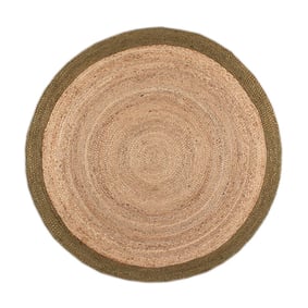 Tapis en jute - Fair Rond Naturel/Vert - sfeer