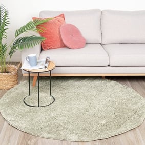 Tapis rond à poils longs - Lofty Menthe